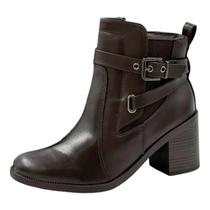 Bota Feminina Cano Baixo Salto Bloco Confortável Comfortflex Bota Feminina Cano Baixo Salto Bloco Confortável Comfortflex
