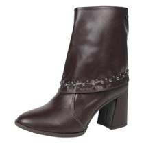 Bota Feminina Cano Baixo Salto Médio Capa Detalhes Tanara Bota Feminina Cano Baixo Salto Médio Capa Detalhes Tanara