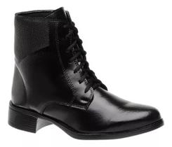 Bota Feminina Cano Curto Baixo De Amarrar Moderna Macia Bota Feminina Cano Curto Baixo De Amarrar Moderna Macia