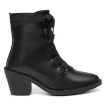 Bota Feminina Cano Curto Bico Fino + Bolsa Carteira Moderna