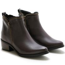 Bota Feminina Cano Curto Bico Fino Casual Moderna