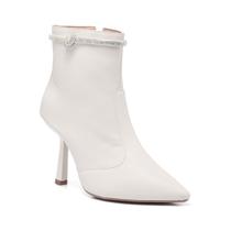 Bota Feminina Cano Curto Bico Fino Salto Alto Strass Brilho