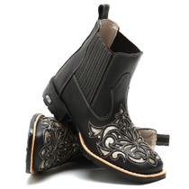 Bota Feminina Cano Curto Botina Texana Bico Quadrado