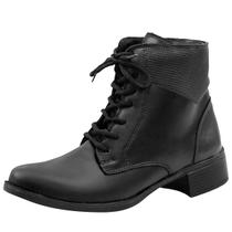 Bota Feminina Cano Curto Cadarço Ajustável Inverno Bota Feminina Cano Curto Cadarço Ajustável Inverno