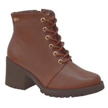 Bota Feminina Cano Curto Cam Plus - Café - Comfortflex Marrom