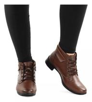 Bota Feminina Cano Curto Casual Trabalho Coturno Dia a Dia inverno Moda Elegante Saltinho Baixo Pronta Entrega