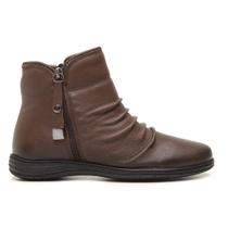 Bota Feminina Cano Curto Chocolate Rasteira 307