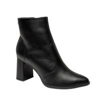 Bota Feminina Cano Curto Com Bico Fino E Salto Bloco Mississipi Bota Feminina Cano Curto Com Bico Fino E Salto Bloco Mississipi