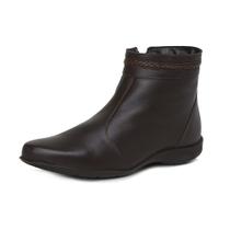 Bota Feminina Cano Curto Couro 777 1083-40 Café SALDO ESTOQU