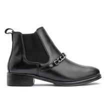 Bota feminina cano curto couro legítimo confortável Corrente Rock Montaria Estilo