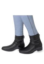 Bota Feminina Cano Curto Couro Legítimo Preto