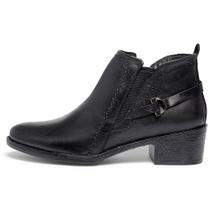 Bota Feminina Cano Curto Couro Legítimo Saltinho Cor Preto Bota Feminina Cano Curto Couro Legítimo Saltinho Cor Preto