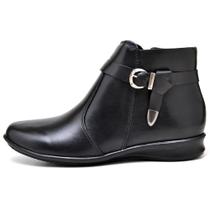 Bota Feminina Cano Curto Couro Legitimo Super Confortável Mod.0614
