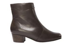 Bota Feminina Cano Curto Couro Marrom - Cód 8400