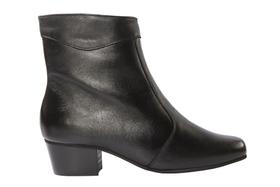 Bota Feminina Cano Curto Couro Preto - Cód 8400