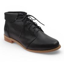 Bota Feminina Cano Curto Cris Couro Legítimo Preto Cultha - Bota Feminina Cano Curto Cris Couro Legítimo Preto Cultha -