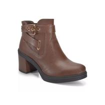 Bota Feminina Cano Curto em Couro Café - Dakota Marrom