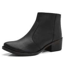 Bota Feminina Cano Curto JCL STORE Country Chelsea Casual Coturno Com Zíper