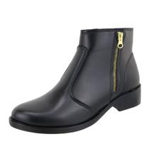 Bota Feminina Cano Curto Macia Casual Zíper