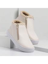 Bota Feminina Cano Curto Preta com Zíper e Forro Peluciado Conforto e Estilo para o Inverno