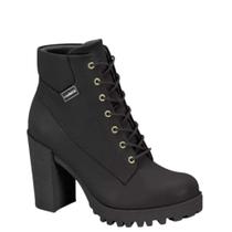 Bota Feminina Cano Curto Salto Alto Cadarço Moleca 5325119 - Preto - 37 Bota Feminina Cano Curto Salto Alto Cadarço Moleca 5325119 - Preto - 37