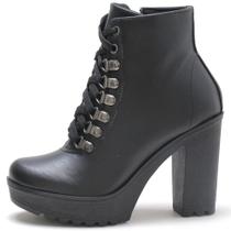 Bota Feminina Cano Curto Salto Alto Tratorada Bota Feminina Cano Curto Salto Alto Tratorada