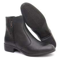 Bota Feminina Cano Curto Salto Baixo Couro Legítimo Bota Feminina Cano Curto Salto Baixo Couro Legítimo