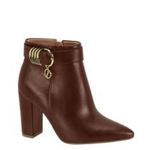 Bota Feminina Cano Curto Salto Bico Fino Vizzano 3105.105 - Café - 38