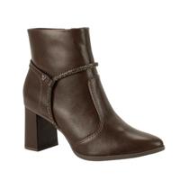 Bota Feminina Cano Curto Salto Bloco Elegante Mississipi J0355 - Café - 39