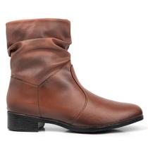 Bota Feminina Cano Curto Sanfonada Conforto Casual Salto Baixo Bota Feminina Cano Curto Sanfonada Conforto Casual Salto Baixo