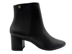Bota Feminina Cano Curto Via Uno Napa Lux Preta -