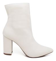 Bota Feminina Cano Curto -zíper- Salto Grosso Médio Confort