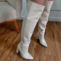 Bota Feminina Cano Longo Branco Off Vizzano 3105103 Bota Feminina Cano Longo Branco Off Vizzano 3105103