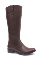 Bota Feminina Cano Longo Couro Confort Mogno - Cód 267 Bota Feminina Cano Longo Couro Confort Mogno - Cód 267