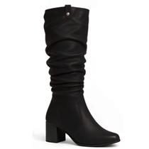 Bota Feminina Cano Longo Couro Franzido Bottero Bota Feminina Cano Longo Couro Franzido Bottero