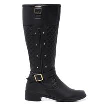 Bota Feminina Cano Longo Leve Conforto Moderna Gmm Shoes 11079