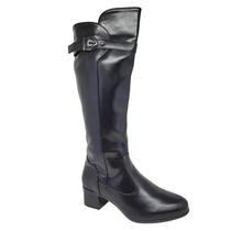Bota Feminina Cano Longo Mooncity Montaria Salto Grosso 72302 Preto