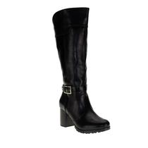 Bota Feminina Cano Longo Mooncity Salto Grosso 73133 Preto