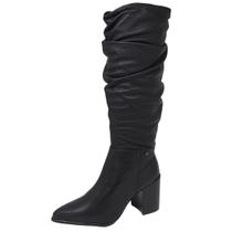 Bota Feminina Cano Longo Salto Médio Bloco Couro Bottero Bota Feminina Cano Longo Salto Médio Bloco Couro Bottero