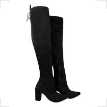 Bota Feminina Cano Longo Salto Medio Over Preto Ajustavel Bota Feminina Cano Longo Salto Medio Over Preto Ajustavel