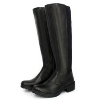 Bota Feminina Cano Longo Tratorada Preta Cano Alto Longo