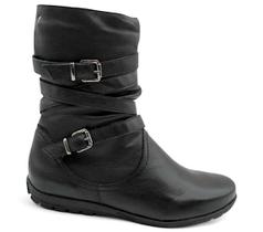 Bota Feminina Cano Médio Chamonix Couro 37684 Preta