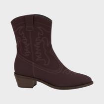 Bota Feminina Cano Médio Moleca Em Camurça London Bota Feminina Cano Médio Moleca Em Camurça London