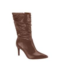 Bota Feminina Cano Médio Salto Fino Slouch Vizzano 3112.101 - Café - 35
