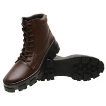 Bota Feminina Cano Médio Tratorada Moda Versátil Casual Bota Feminina Cano Médio Tratorada Moda Versátil Casual