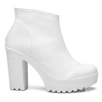 Bota Feminina Cano Médio Zíper Salto Alto Grosso Confortável