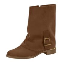 Bota Feminina Capa Cano Baixo Elegante Camurça Trend Vizzano Bota Feminina Capa Cano Baixo Elegante Camurça Trend Vizzano