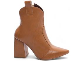 Bota Feminina Caramelo Elegante com Fivela Salto Conforto