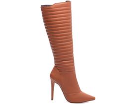 Bota Feminina Caramelo Elegante com Salto Conforto Estilosa Bota Feminina Caramelo Elegante com Salto Conforto Estilosa