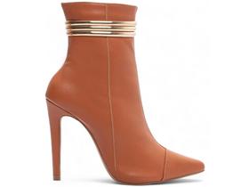 Bota Feminina Caramelo Elegante com Salto Conforto Estilosa